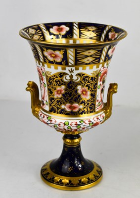 Lot 164 - A Royal Crown Derby Campana vase, with twin...