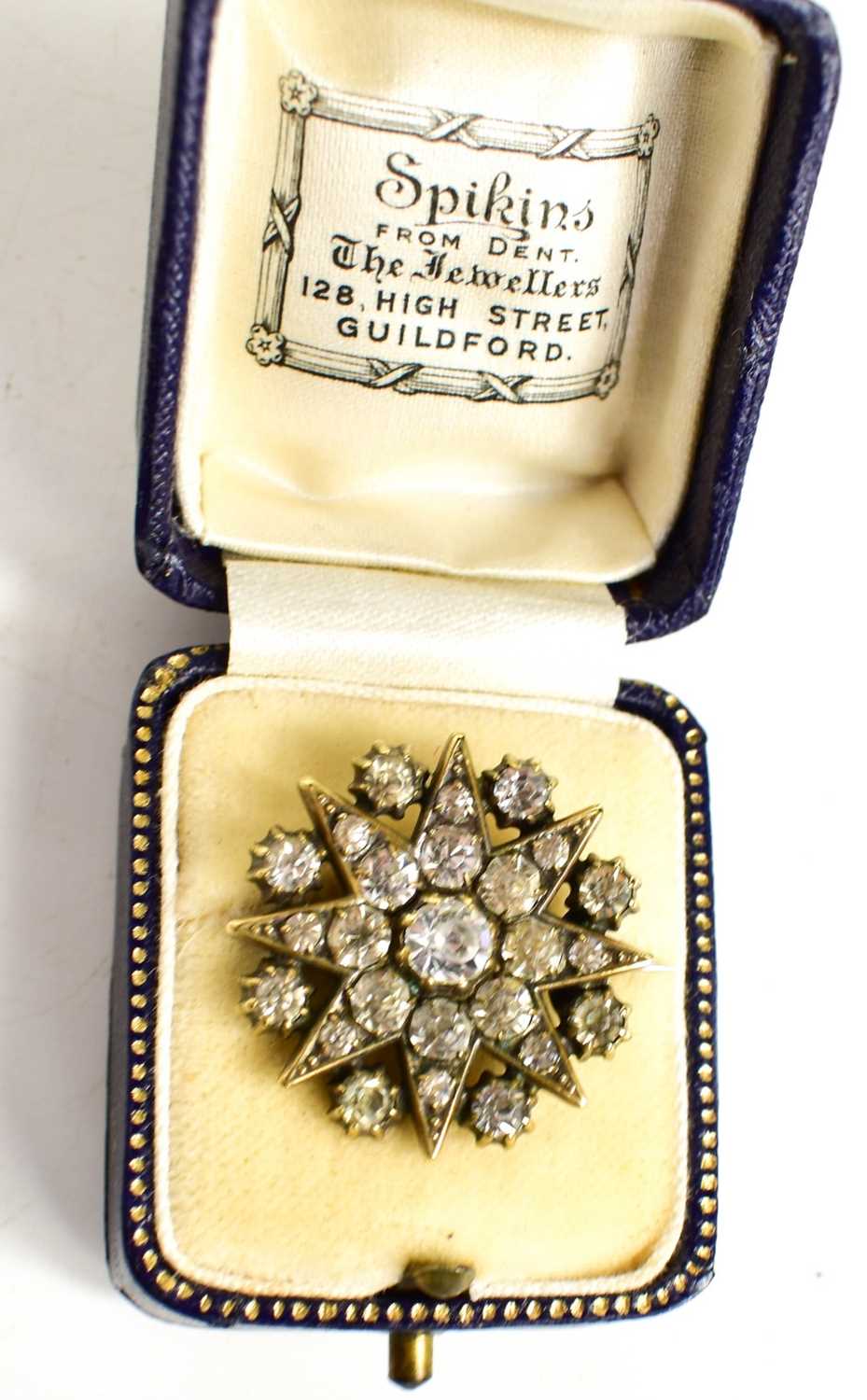 Lot 34 - A 19th century white metal and paste starburst...