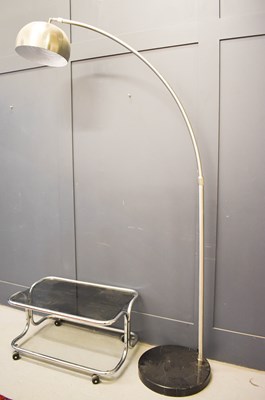 Lot 141 - A Flos Arco style chrome and marble floor...