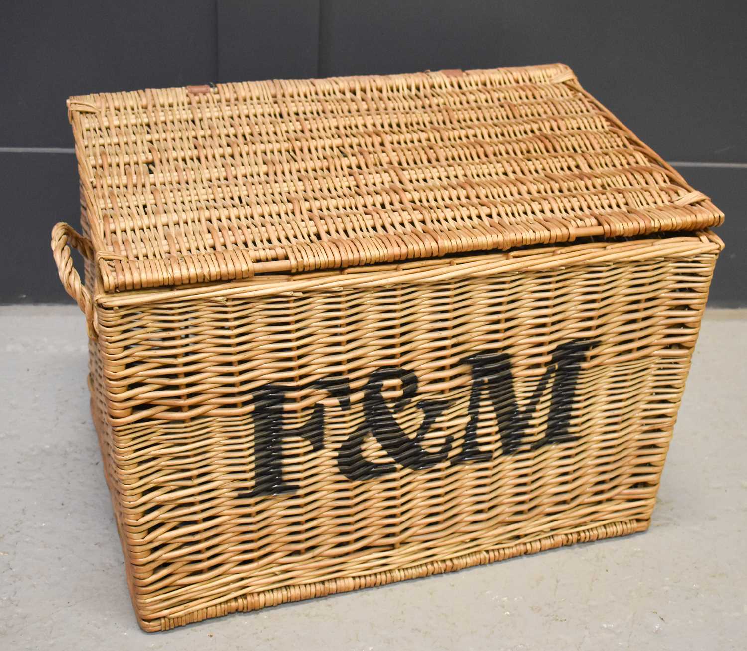 Lot 320 - A Fortnum & Mason wicker basket, 40 by 58 by...