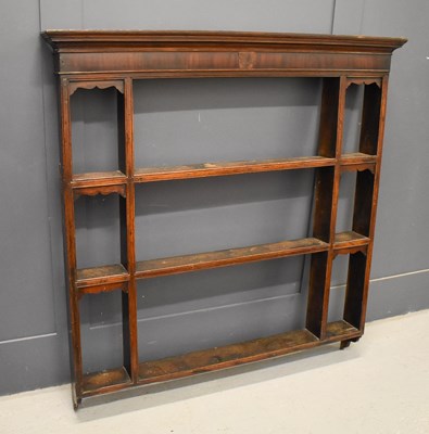 Lot 367 - A 19th century oak and mahogany Delft / wall...