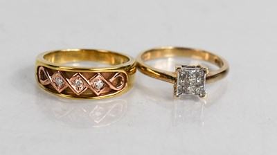 Lot 158 - A Clogau 9ct gold and rose gold ring, size P/Q,...