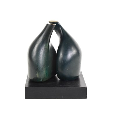Lot 20 - A contemporary bronze sculpture in two parts,...