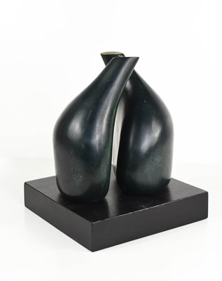 Lot 20 - A contemporary bronze sculpture in two parts,...