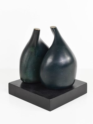 Lot 20 - A contemporary bronze sculpture in two parts,...