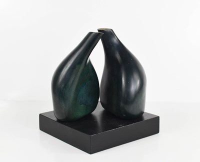 Lot 20 - A contemporary bronze sculpture in two parts,...
