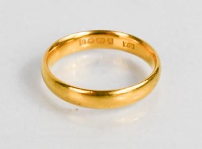 Lot 47 - A 22ct gold wedding band, size N, 4.44g.