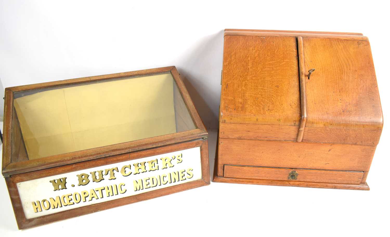 Lot 351 - A Chemist's / Apothecary oak display table...