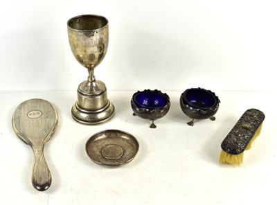 Lot 248 - A group of silver to include a pair of...