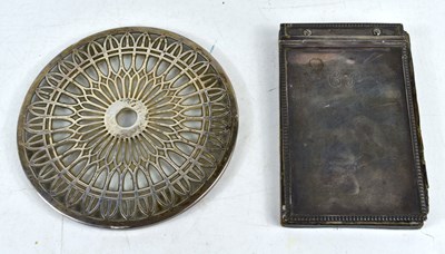 Lot 255 - A silver and glass trivet of circular form...