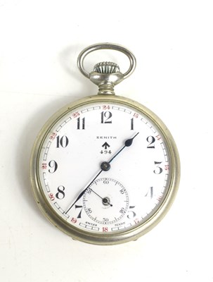 Lot 371 - A military issued Zenith pocket watch, with...