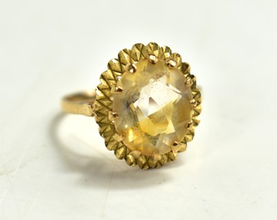 Lot 200 - A vintage 9ct gold and citrine cocktail ring,...
