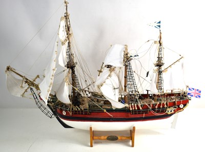 Lot 147 - A vintage scratch built model ship of HMS...