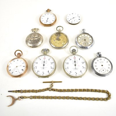 Lot 366 - A group of pocket watches and stopwatches to...