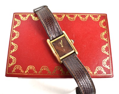 Lot 241 - A Must De Cartier ladies Tank wristwatch,...