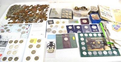 Lot 281 - A quantity of stamps and coins to include...
