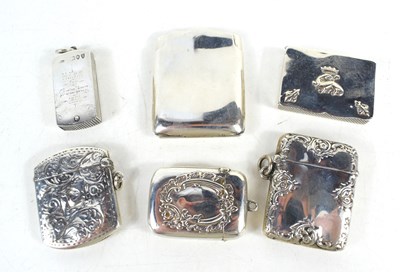 Lot 266 - A group of Victorian and later silver vesta /...