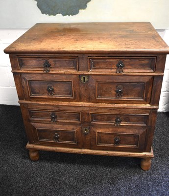 Lot 565 - A 17th century oak moulded 'splitter' chest of...