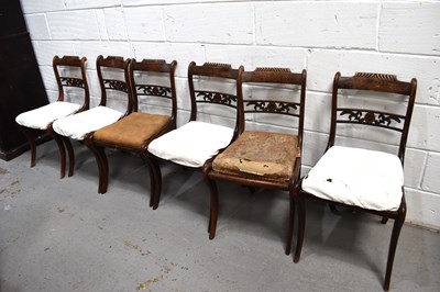 Lot 547 - A set of six Regency rosewood dining chairs...