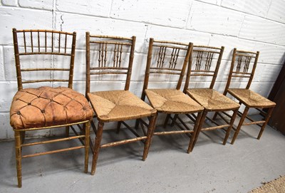 Lot 535 - A harlequin set of five antique 'bamboo' style...