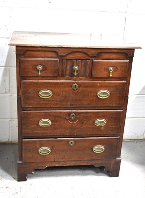 Lot 560 - An 18th century oak 'splitter' chest of...