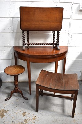 Lot 548 - A 19th century demi-lune table, with folding...