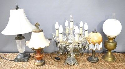 Lot 389 - A group of table lamps, to include a vintage...