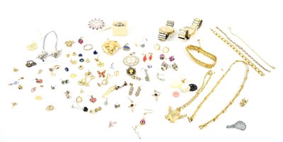 Lot 188 - A group of costume jewellery and watches to...