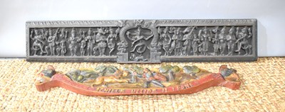 Lot 161 - An Indonesian wooden carved panel, depicting...