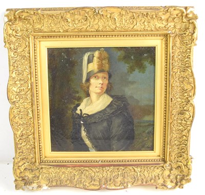 Lot 497 - A 19th century oil on canvas, portrait of a...