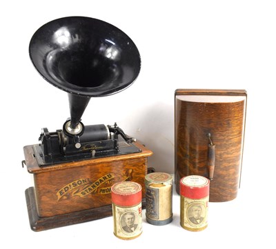 Lot 180 - An Edison standard phonograph in an oak domed...