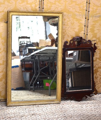 Lot 391 - A giltwood wall mirror, circa 1900, with...