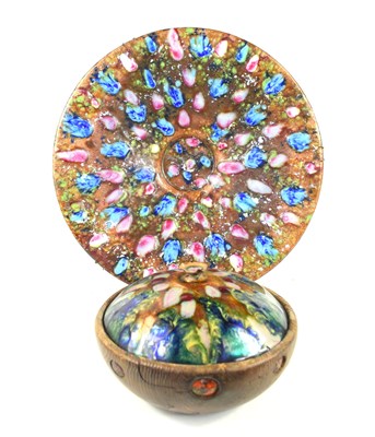 Lot 342 - A mid-century enamel covered copper bowl...