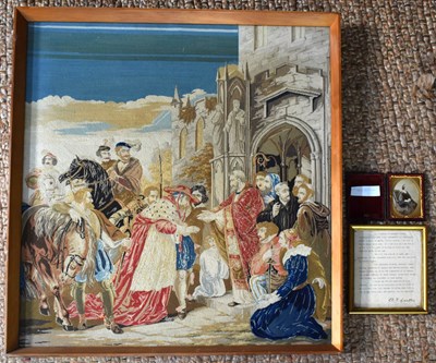Lot 160 - A 19th century needlework of Cardinal Wosley...