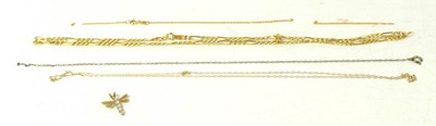 Lot 212 - A 9ct gold chain link necklace together with a...