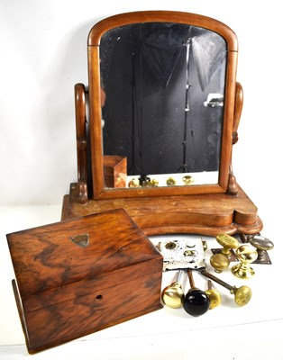 Lot 96 - A Victorian mahogany toilet mirror, a...