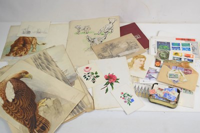 Lot 316 - A selection of antique and vintage sketches,...