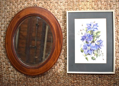 Lot 463 - A watercolour depicting flowers together with...