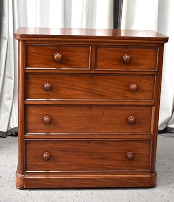 Lot 526 - A Victorian mahogany chest of drawers, with...