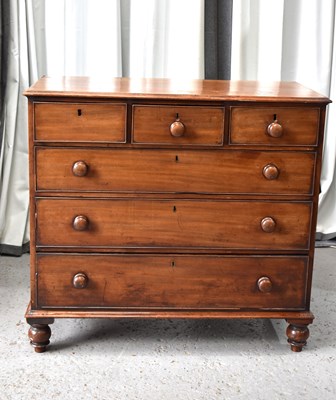 Lot 528 - A Victorian mahogany chest of drawers, with...