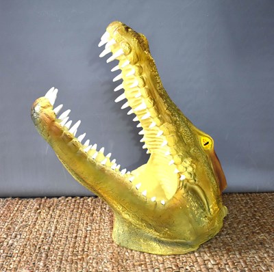 Lot 163 - A 20th century resin crocodile head wall...