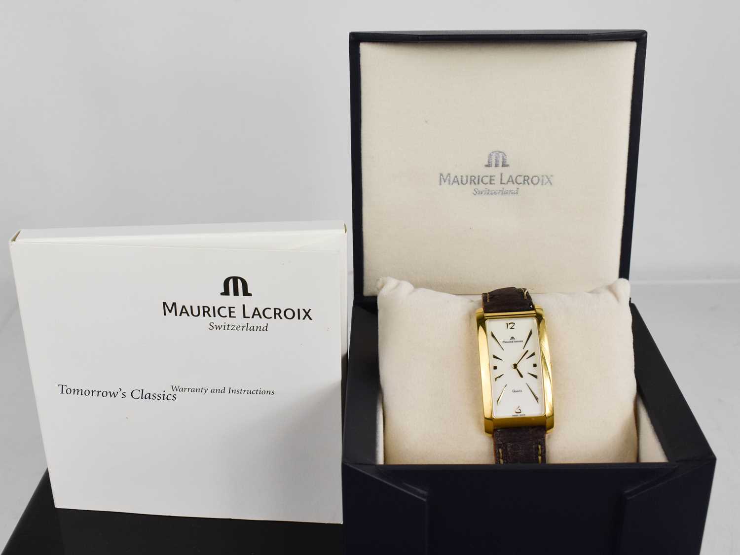 Lot 184 - A Maurice Lacroix wristwatch with leather...