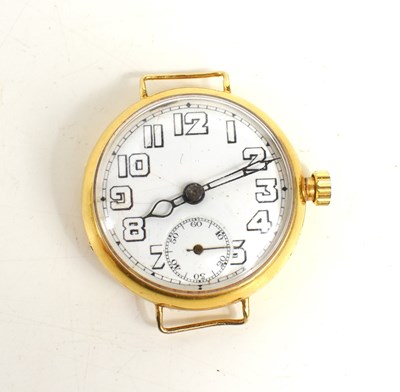 Lot 385 - An 18ct gold trench watch, Swiss movement, the...
