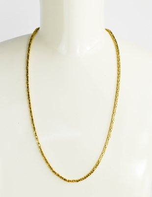 Lot 11 - A 14ct gold necklace, composed of interlocking...