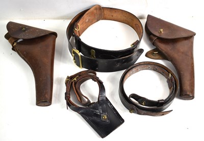 Lot 66 - Two WWI era leather pistol holsters for the...