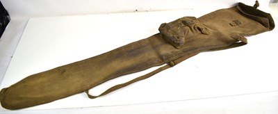 Lot 18 - A WWII canvas rifle cover, webbing 37 pattern,...