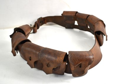 Lot 59 - A WWI 1903 pattern leather 90 round bandolier,...