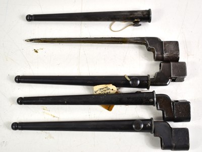 Lot 20 - Four No4 MKII spike bayonets, two examples...