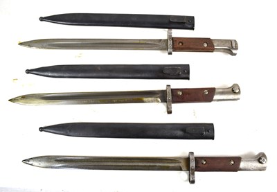 Lot 46 - Three Czechoslovakian made VZ-24 knife bayonet,...