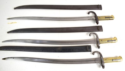Lot 87 - A group of three French model 1866 Chassepot...